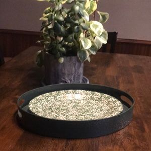 Gerald Henn-Vintage Stoneware Serving Plater w/tray-EUC